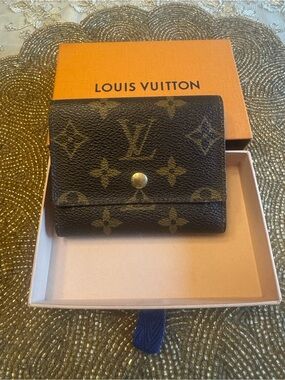 Louis Vuitton Monogram Canvas Small Trifold Wallet - Brown with Gold Hardware